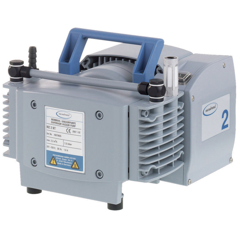New Vacuubrand MZ 2 NT Diaphragm Vacuum Pump, Ultimate Pressure 7 mbar, Pumping Speed 1.3 cfm