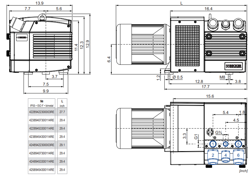 Becker DVT 3.60, G008149 / 4M224G184TC, Dimensions