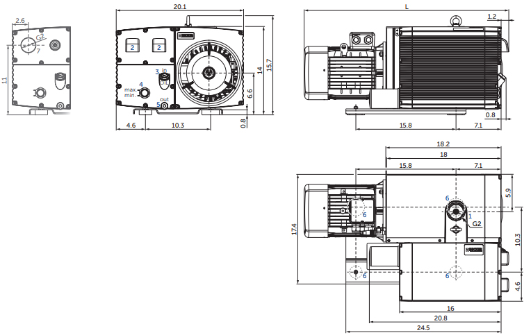 Becker U 5.200, Dimensions