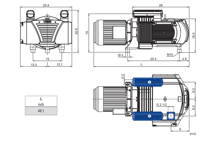 Becker VTLF 2.250 SK, G020038 / 4M244G256TW, Dimensions