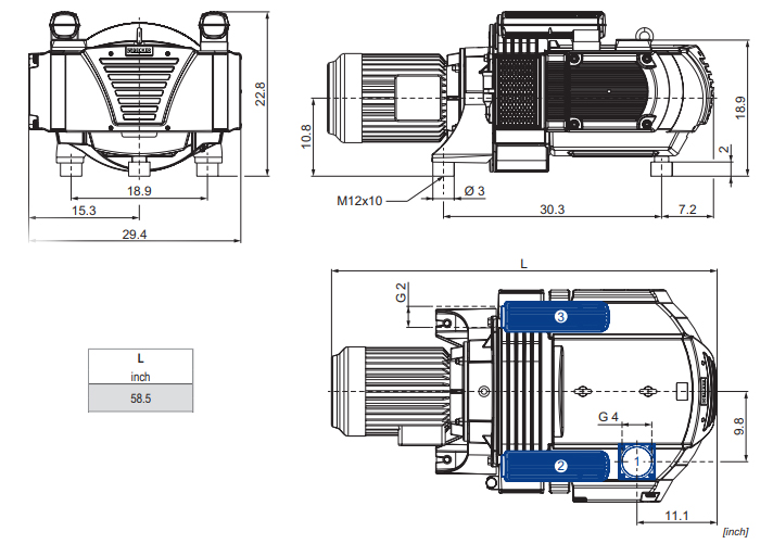 Becker VTLF 2.400, G022911 / 4M264G286TW, Dimensions