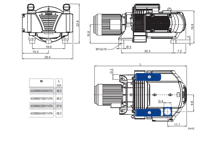 Becker VTLF 2.500, G022902 / 4M345G180TW, Dimensions