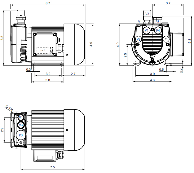 Becker VT 4.4, G009373, Dimensions