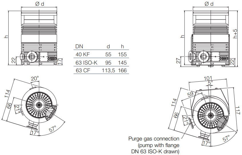 Leybold Turbovac SL80 Dimensions, 800002V3001