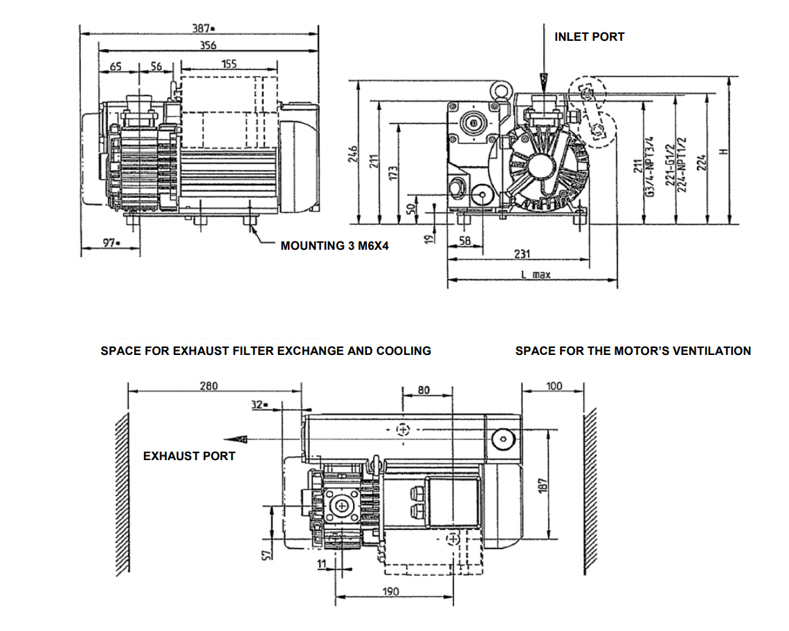 Leybold SOGEVAC SV25FP Dimensions, 960261FP