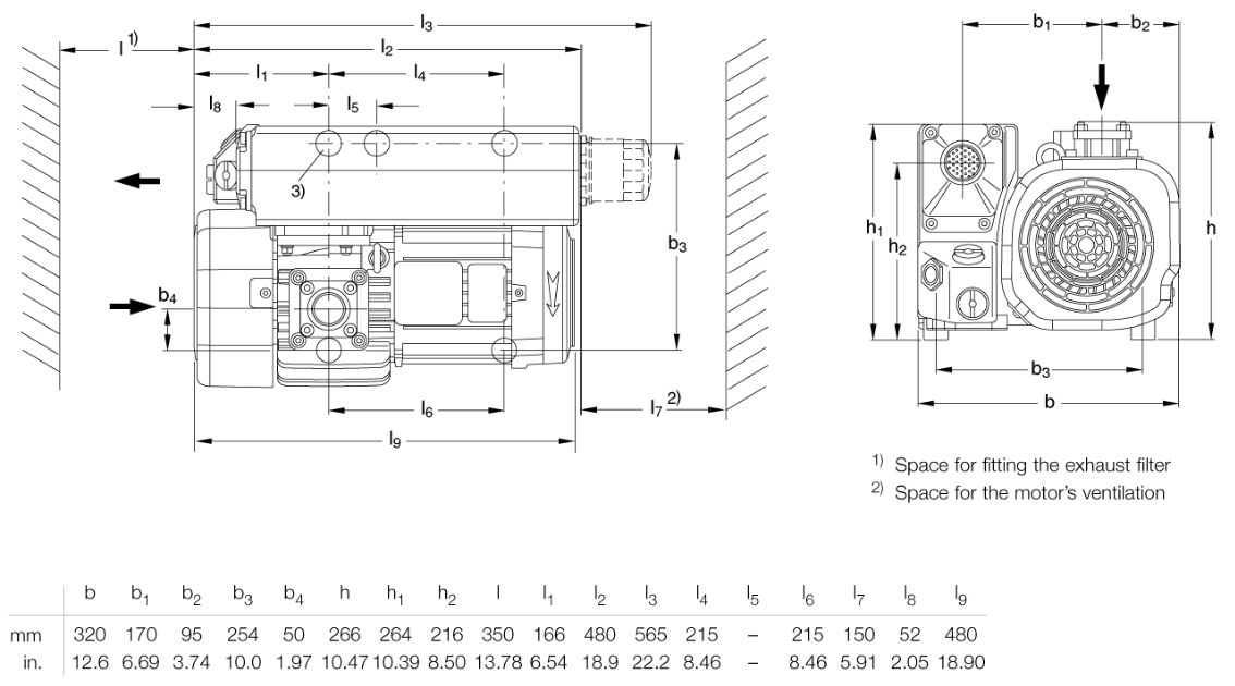 Leybold SOGEVAC SV65B Dimensions, 960414