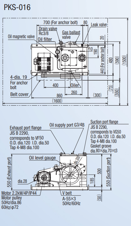 Ulvac PKS 016 Dimensions, 1048990