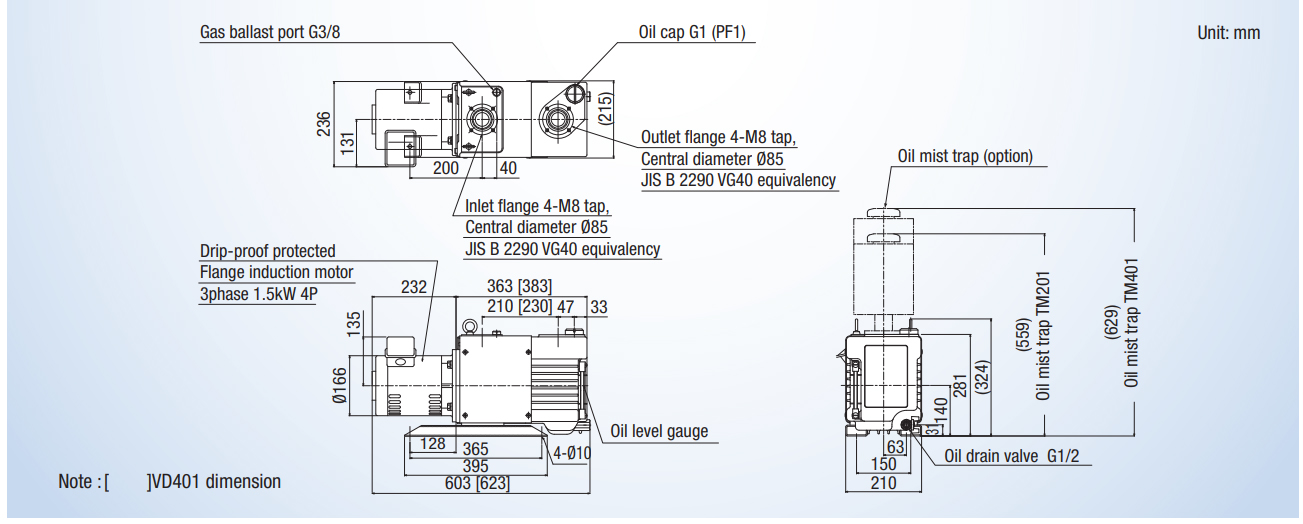 Ulvac vd 301 dimensions, 1049938