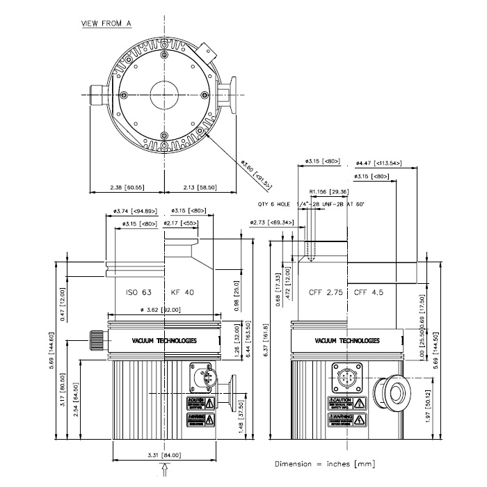 Agilent TV 81T Dimensions, 969-8901M004