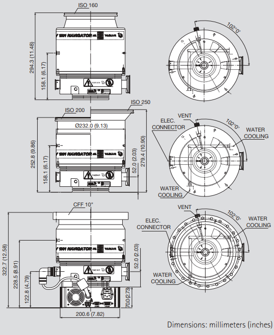 Agilent TV1001, Dimensions, 9698838