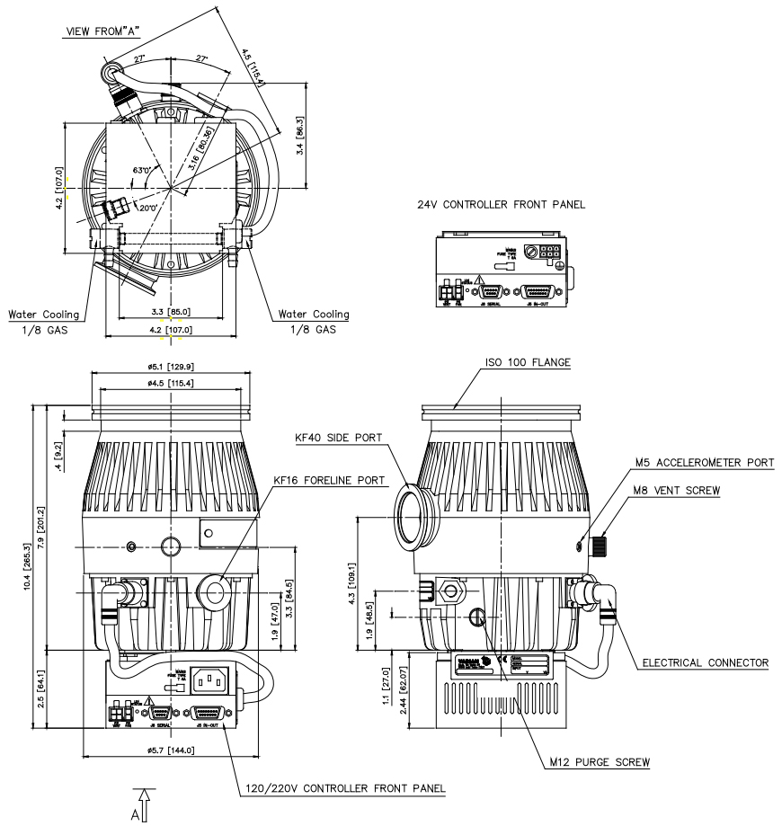 Varian / Agilent TV301 Pumping speed and Compression ratio graph, 9698917M011