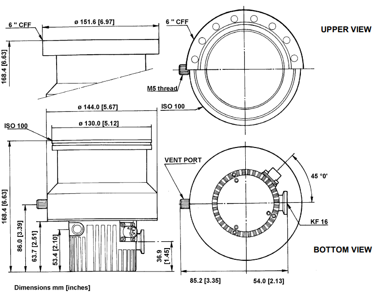 Varian V250 Dimensions, 969-9008, 9699008