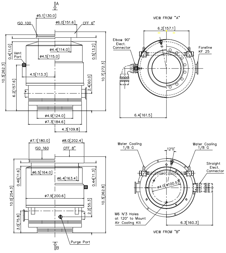 Varian V550 Dimensions, 9699050, 969-9050