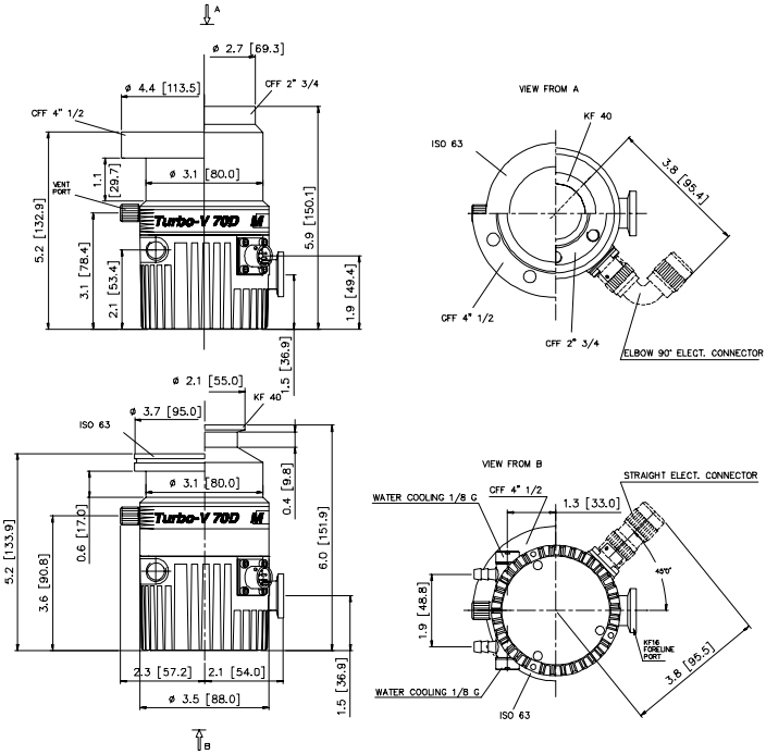 Agilent/Varian V 70D Dimensions, 969-9361