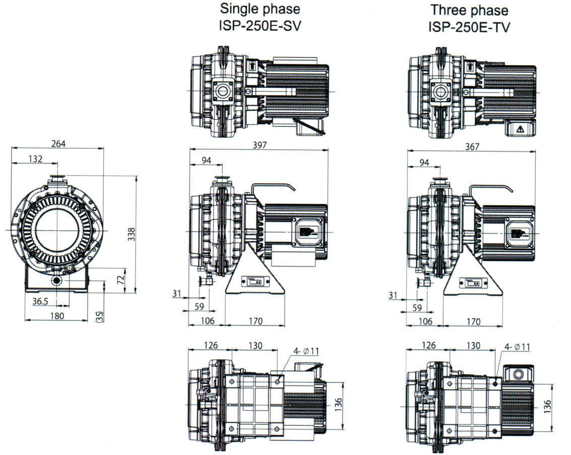 anest iwata isp 250e dimensions