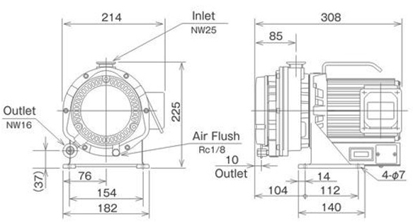 Anest Iwata ISP 90 Dimensions