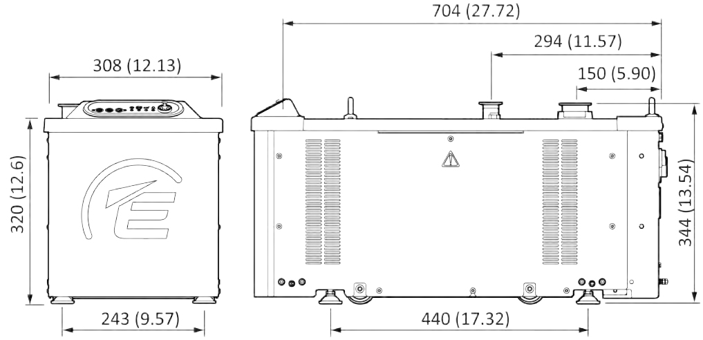 Edwards nXL200i NW40 200-230V 50/60 Hz, A77012320, TDimensions