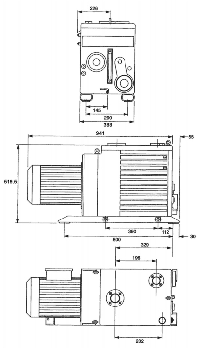 Edwards E2M175, Dimensions