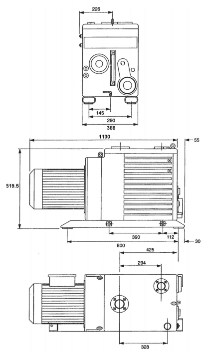 Edwards E2M275, Dimensions