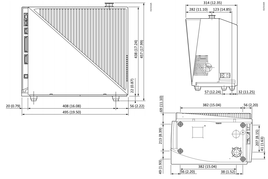 Edwards ELD 500 Flex Dimensions, D13530000