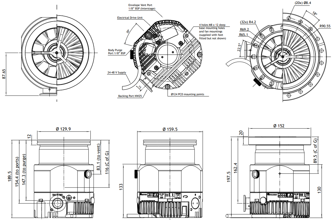 Edwards next 240d pumping speed, B81200100, B812-00-100