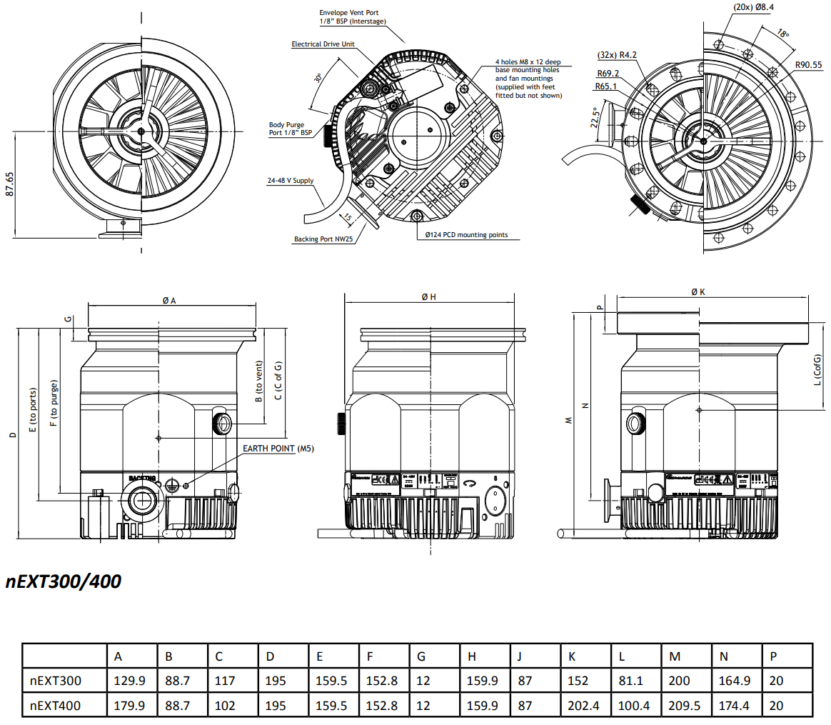 Edwards next 300t pumping speed, B82322100, B823-22-100