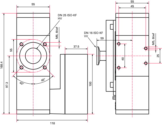 Pfeiffer HiPace 10 Dimensions, PMP03963