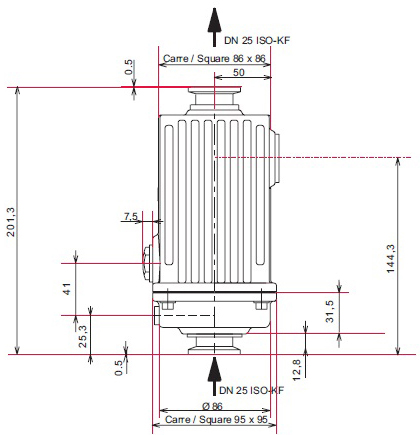 Adixen Pfeiffer IFP 25 Inlet Particle Filter for Adixen ACP 15 or ACP 28 Dry Pumps KF 25 Flange, 111649