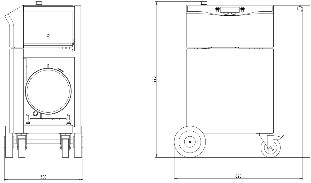 Pfeiffer HLT 565 Leak Detector Dimension, PTL02050