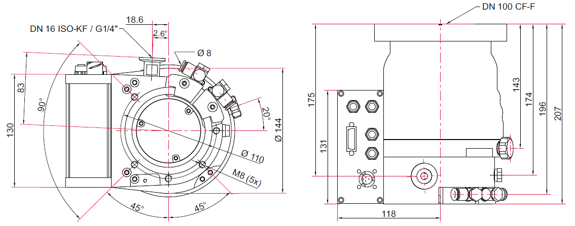 Pfeiffer HiPace 300 P PMP04711, Dimensions