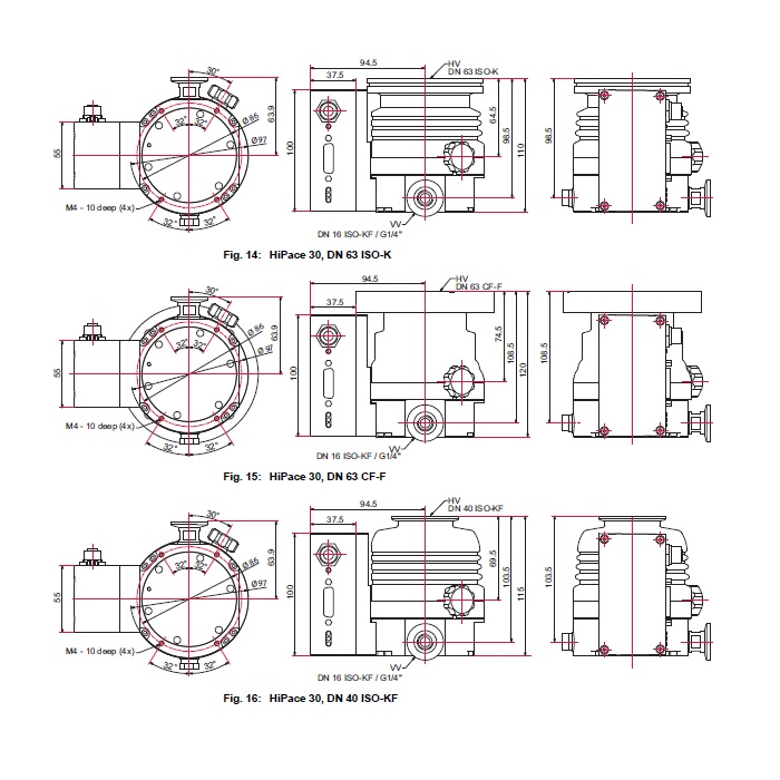 Pfeiffer HiPace 30 Dimensions, PMP05282