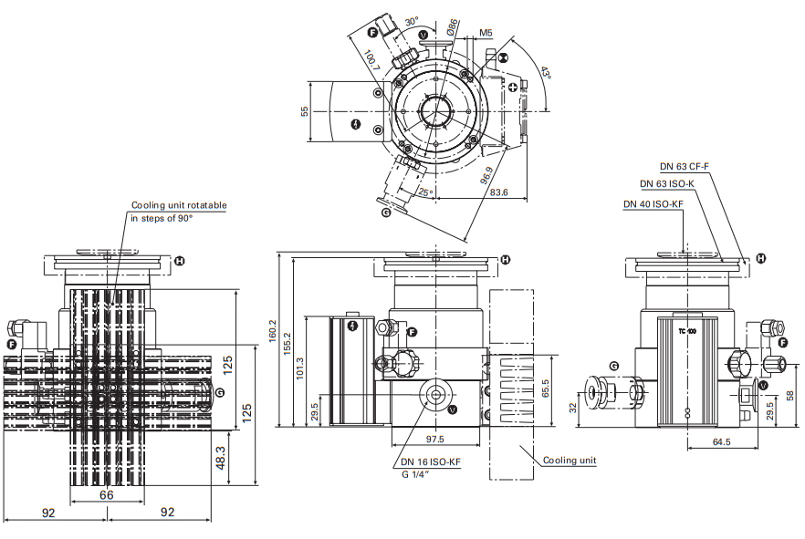 Pfeiffer TMU 071 P Dimensions, PMP03083