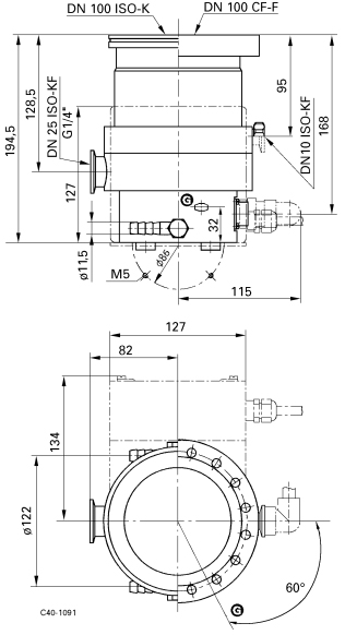 Pfeiffer TMH 260 010 Dimensions