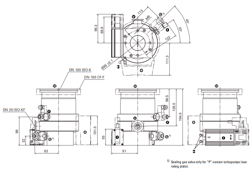 Pfeiffer TMH262 IS Dimensions, PMP03595