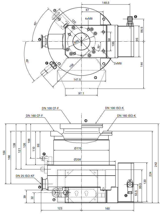 Pfeiffer TMU 521P Dimensions