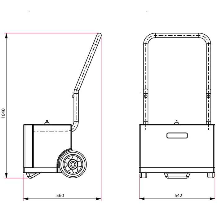 Pfeiffer ASM 340 Transport Cart Dimensions, 122570