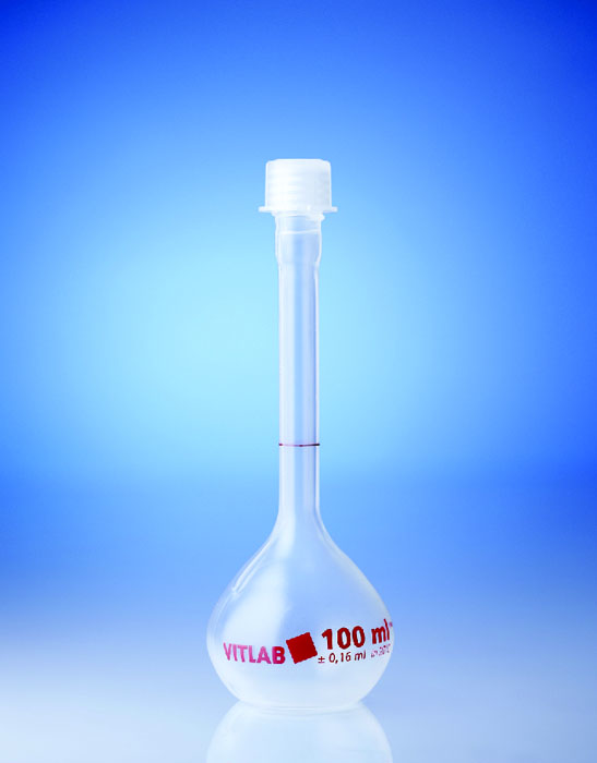 BrandTech VITLAB, CLASS B, Volumetric Flask, PP, with PP NS Stopper