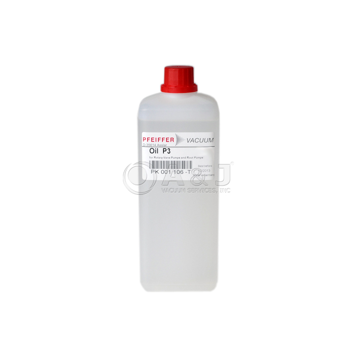 Pfeiffer Vacuum P3 Mineral Oil, Hydrocarbon Oil, Rotary Vane Pump Oil, 0.5 Liters, PK001136T